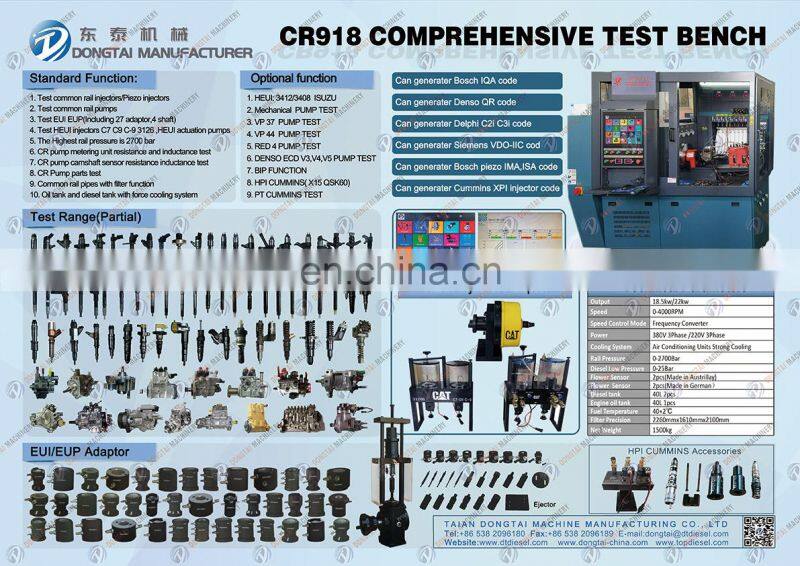 CR918 all function injection and common rail test bench