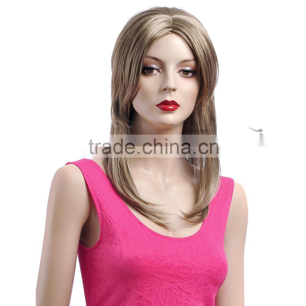 straight hair flooming face female wigs hair