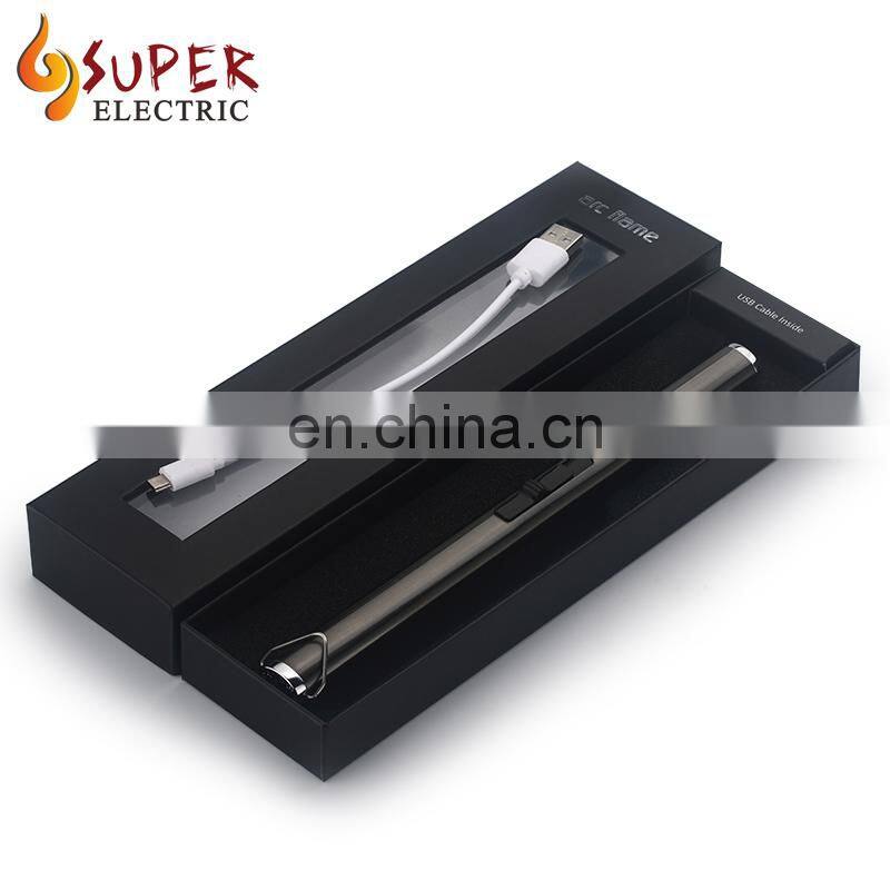 2019 Newest design Factory Cheaper wholesale stainless steel electric USB Arc candle lighter with safty lock and hanger