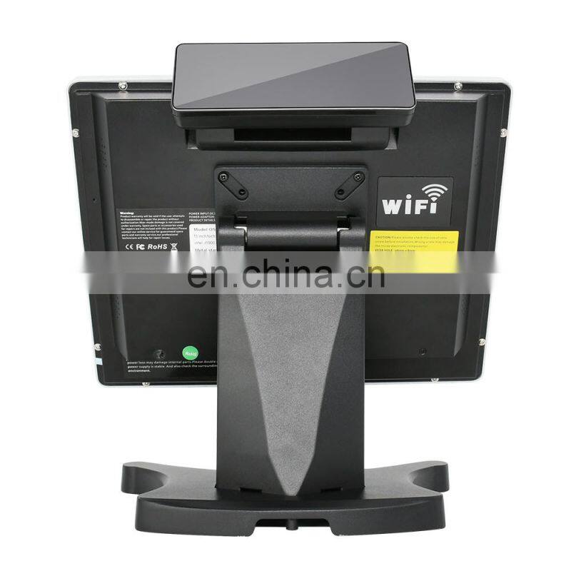 China 15 Inch Dual Screen With Printer Restaurant Retail Capacitive Touch Screen Window Pos System
