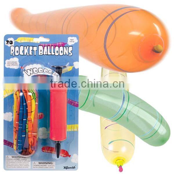 100% natural latex toy rocket balloon