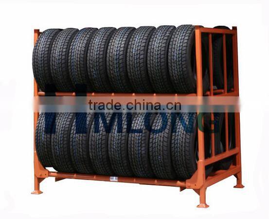 Powder coated storage metal stacking tyre rack