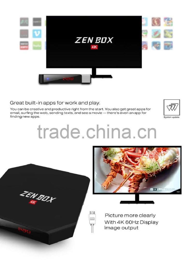 Hot Selling Product 2016 Android5.1 Zen Box HD 4K Set Top Box 2GB/8GB Kodi Smart TV Box