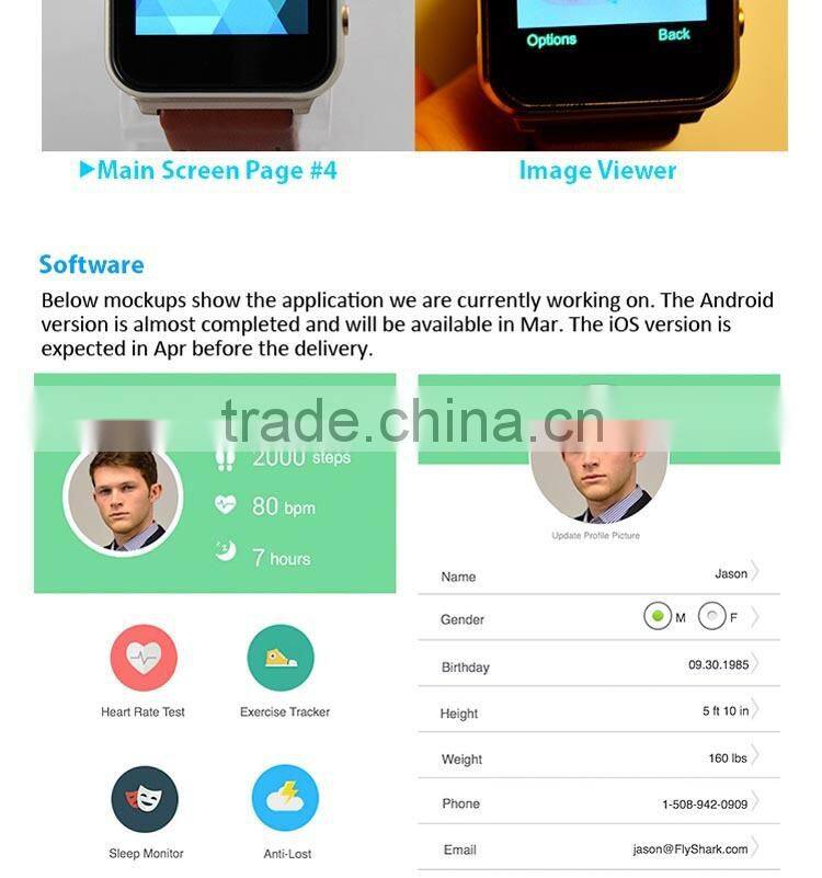 2015 factory wholesale leather smartwatch with cheap price