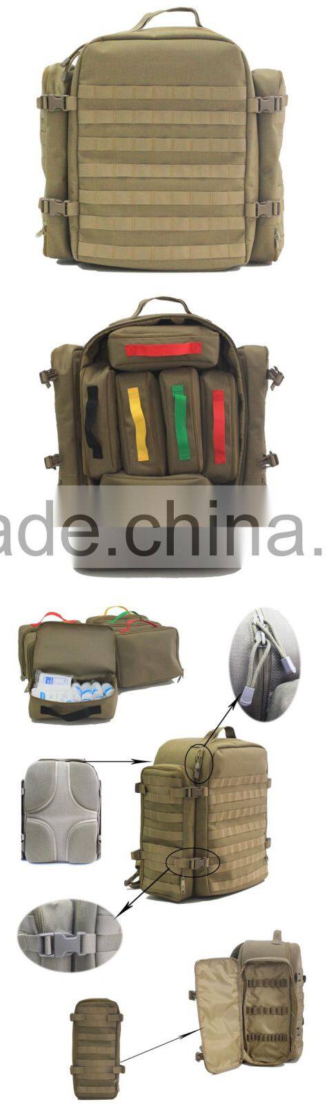 Two different methods of Military Medical rescue bag for men