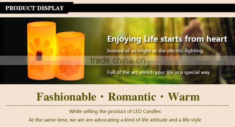 Embedded maple and flower flameless led candle light