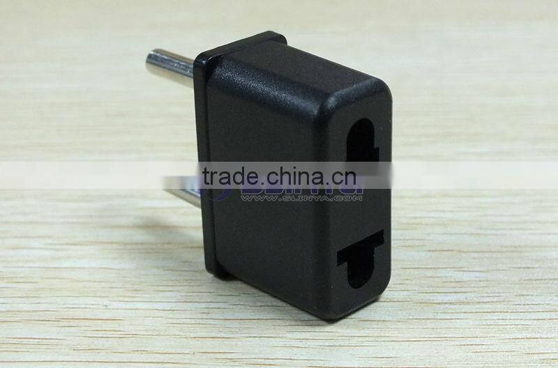 Black Copper US to EU AC Power Plug Travel Converter Adapter