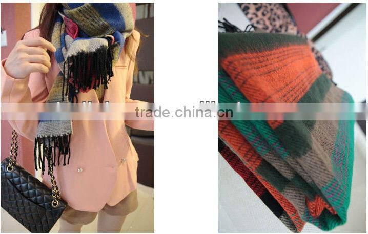 Winter Best Selling Plaid Acrylic Ladies Shawl