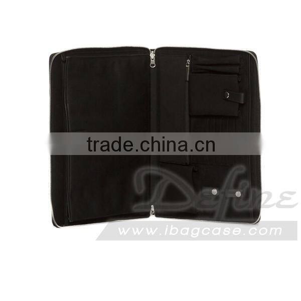 China Direct Supplier Zipper Leather Portfolio Bag Best Selling