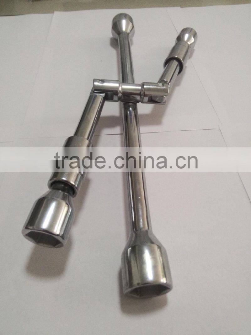 China Factory Manufacturer Carbon Steel Folding Cross Rim Wrench For Cars