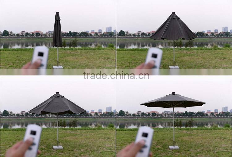 Automatic Remote Control Solar Light Outdoor Solar Beach Umbrella Aluminum Solar Cheap Umbrella