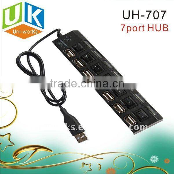 NEW 7 port usb2.0 hub with switchs