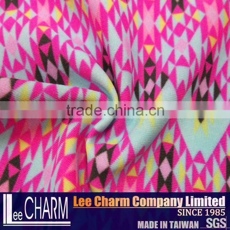 Nylon Spandex Geometry Print Swimming Fabric