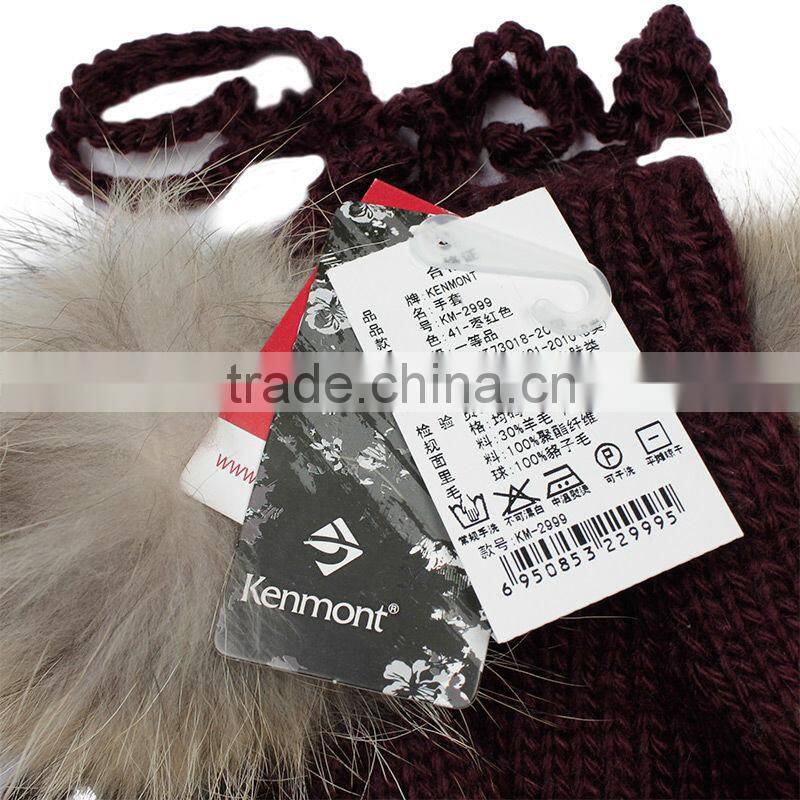 Plain wool knitted women stylish winter knitted gloves