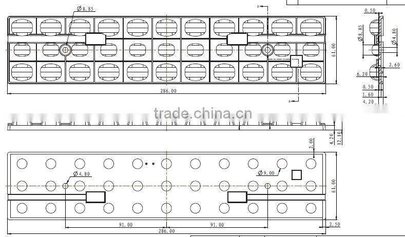 2016 Luxeon semi-cut-off LED Linear Lens For Office lighting DK285-RL20-33H1