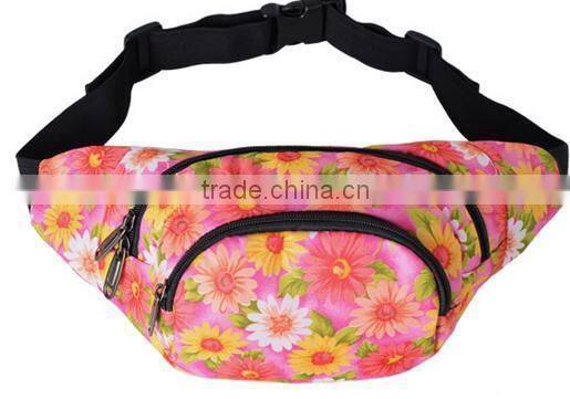 Factory wholesale hot fashion ready stock printed waist bag for sport and leisure