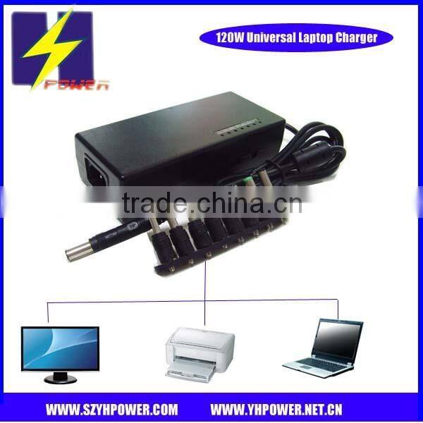 120W universal laptop adaptor 12V to 24V DC Output 100-240V Input work for laptop,MP3,etc