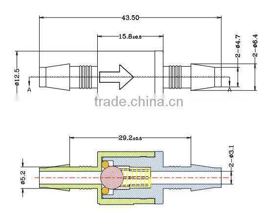 3/16" (Long hose barb) Plastic Valve SCV1603CVL