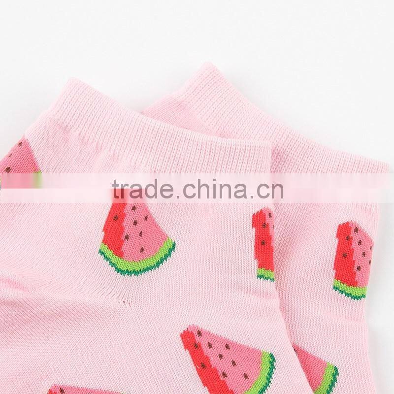 Plain jacquard low cut cotton knitting sock