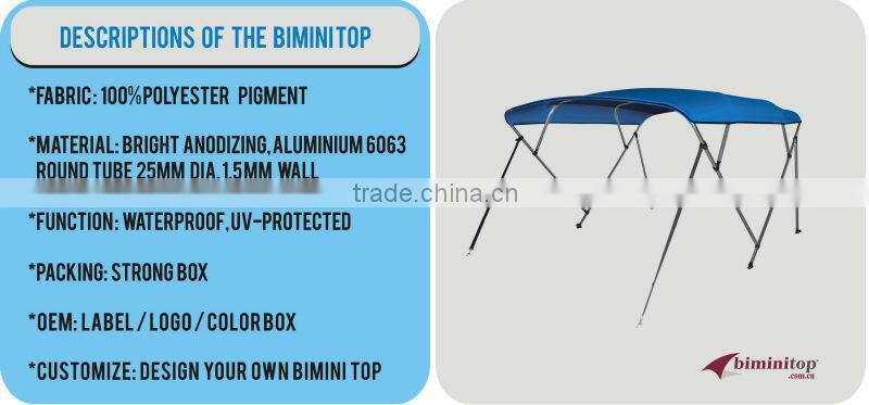 4 Bow 25mm diameter Aluminum round tube 4 bow bimini top