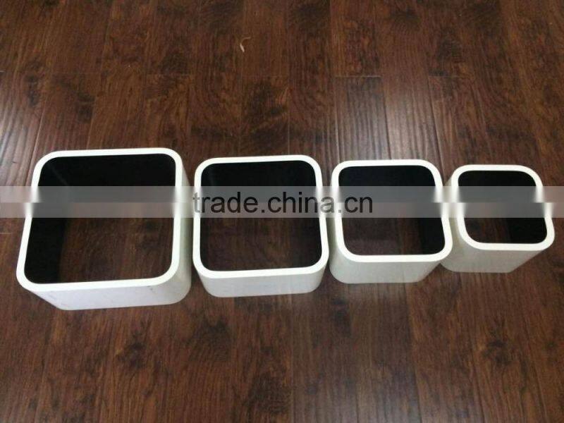 MDF decorative round corner cube wall shelf set4