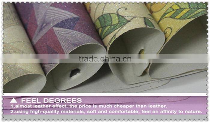 Glitter leather fabric for furniture decoration wallpaper , china wholesale A1531