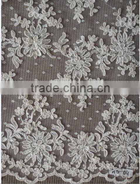 Best new design corded bridal lace fabric