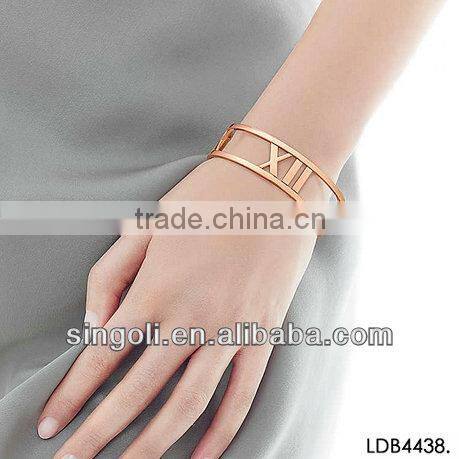 Glaze roman numerals bangle gold fashion jewelry italy stylish