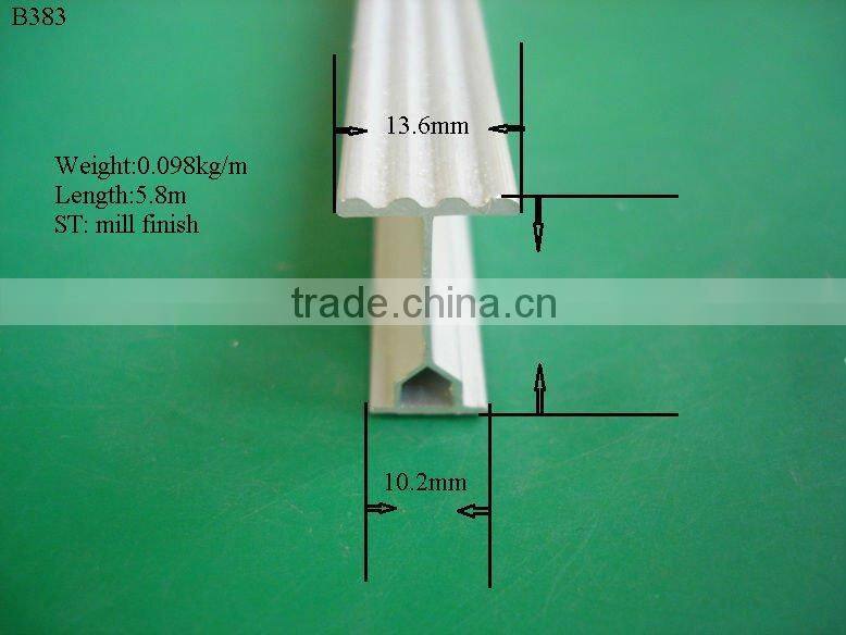13.6mm*21.6mm*10.2mm aluminum bending rail profile for curtain