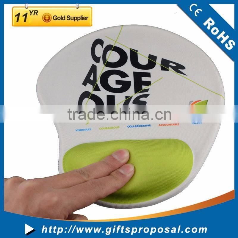 Silicone Gel mouse pad with fabric can add fullcolor customize logo print