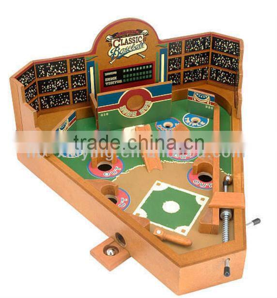 new design mini desktop wooden pinball game for kids