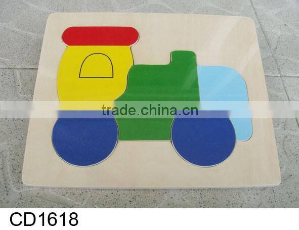 Hot selling educational wooden toys locomotive wooden puzzle