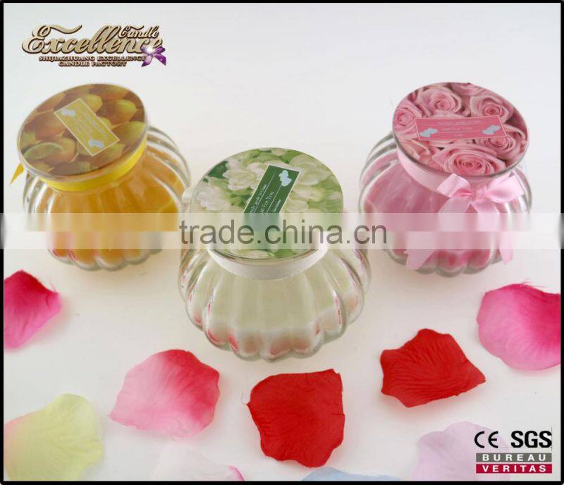 unique and cheap scented candles in pumpkin glass jar for home decoration