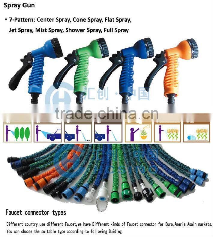 8 patterns nozzle Household Expanding Hose Retractable garden hose