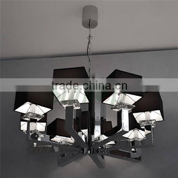 Modern Style chandelier lamp/Premium quality Chromed pendant lamps/ with lampshade hunging lighting