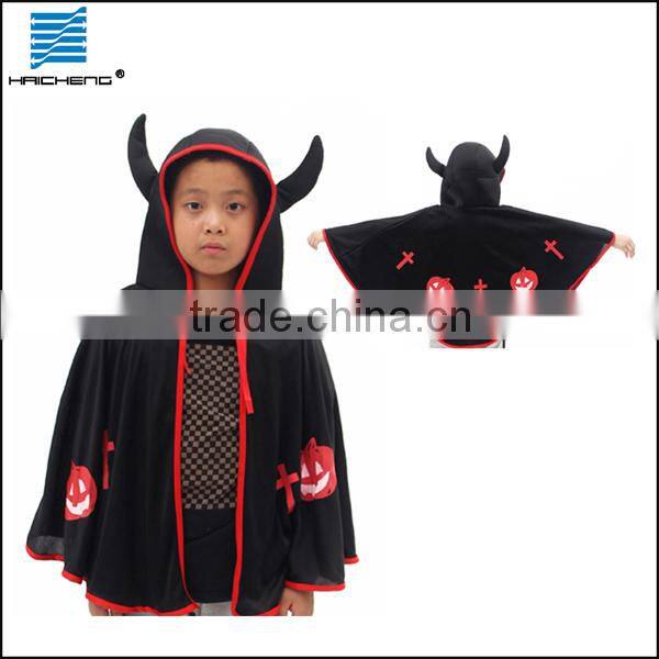 Halloween Party black Satin Cape Costumes for children