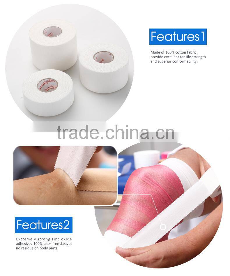 High Quality Breathable Strong Adhesive Waterproof Medical Cotton Rigid Tape Athletic Tape