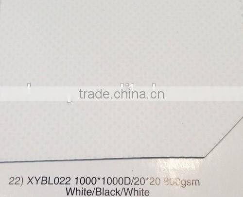 800g PVC flex banner hot laminated & coated white/black/white PVC material