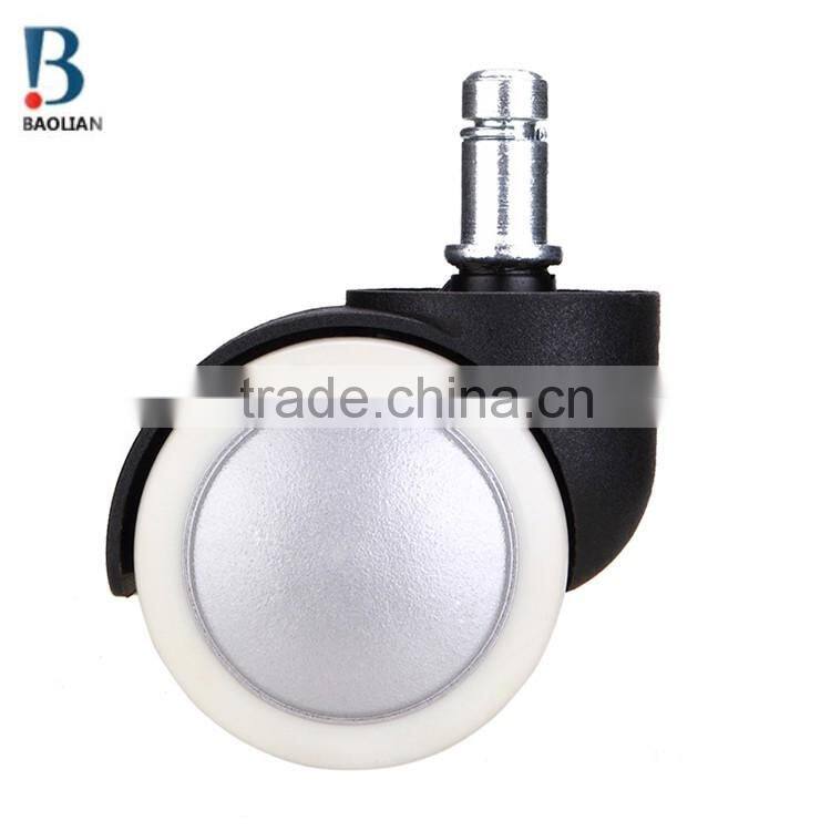 2016 BL promotional 2" white painted double swivel plastic PU office chair caster wheels