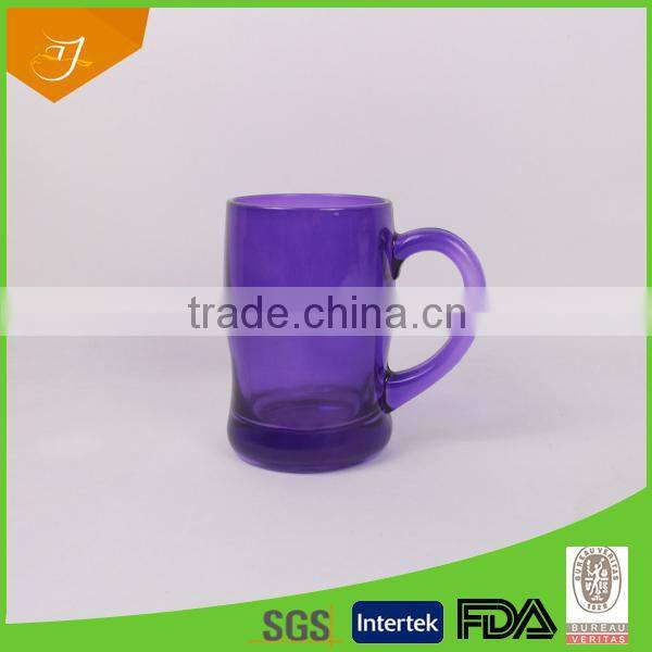 Belly Shape Purple Color Glass Beer Mug, High Quality Beer Stein Made In China