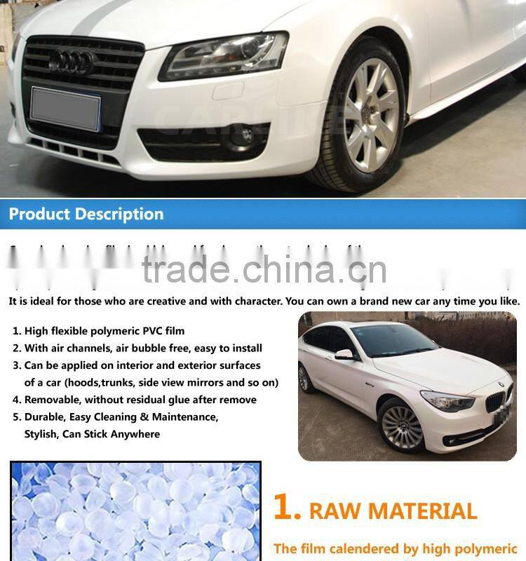 CARLIKE Brand Chameleon Pearl White Glossy PVC Film Red For Car Sticker