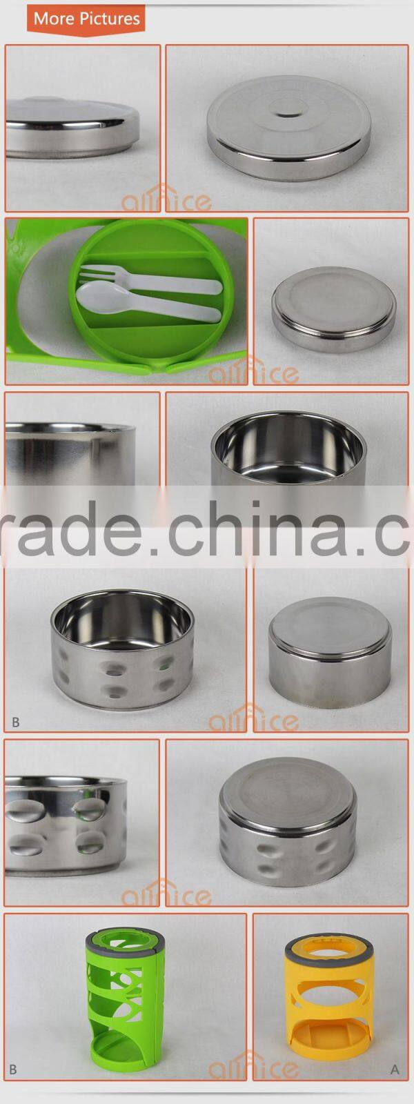 Promotional Gift SS201 food grade insulated bento Stainless Steel Lunch Box Tiffin Bento 3 tier lunch box