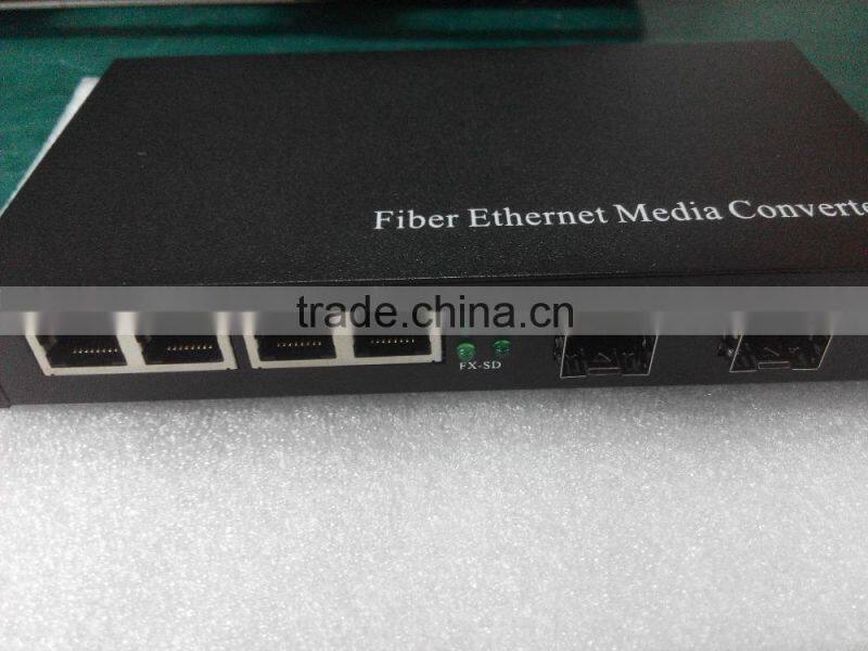 1000M SFP to Copper Fiber Converter ( 2SFP 4RJ45 Fiber Switch)