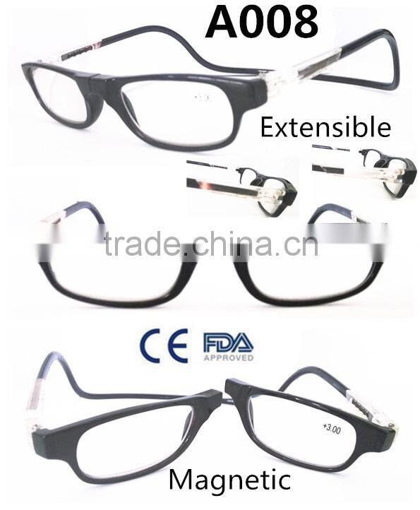 Wholesale Plastic Magnetic Split Extensible Indestructible Reading Glasses