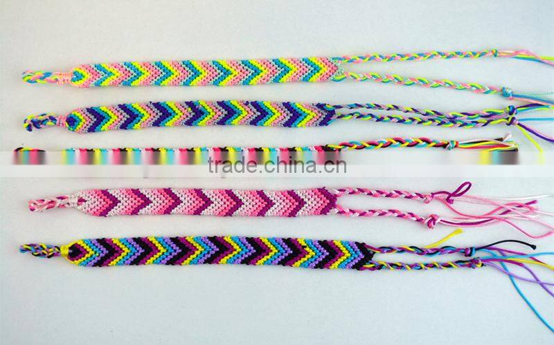 Promotion Gift Handmade 5colours polyester Cord Braided Arrow Pattern Chram Friendship Bracelet