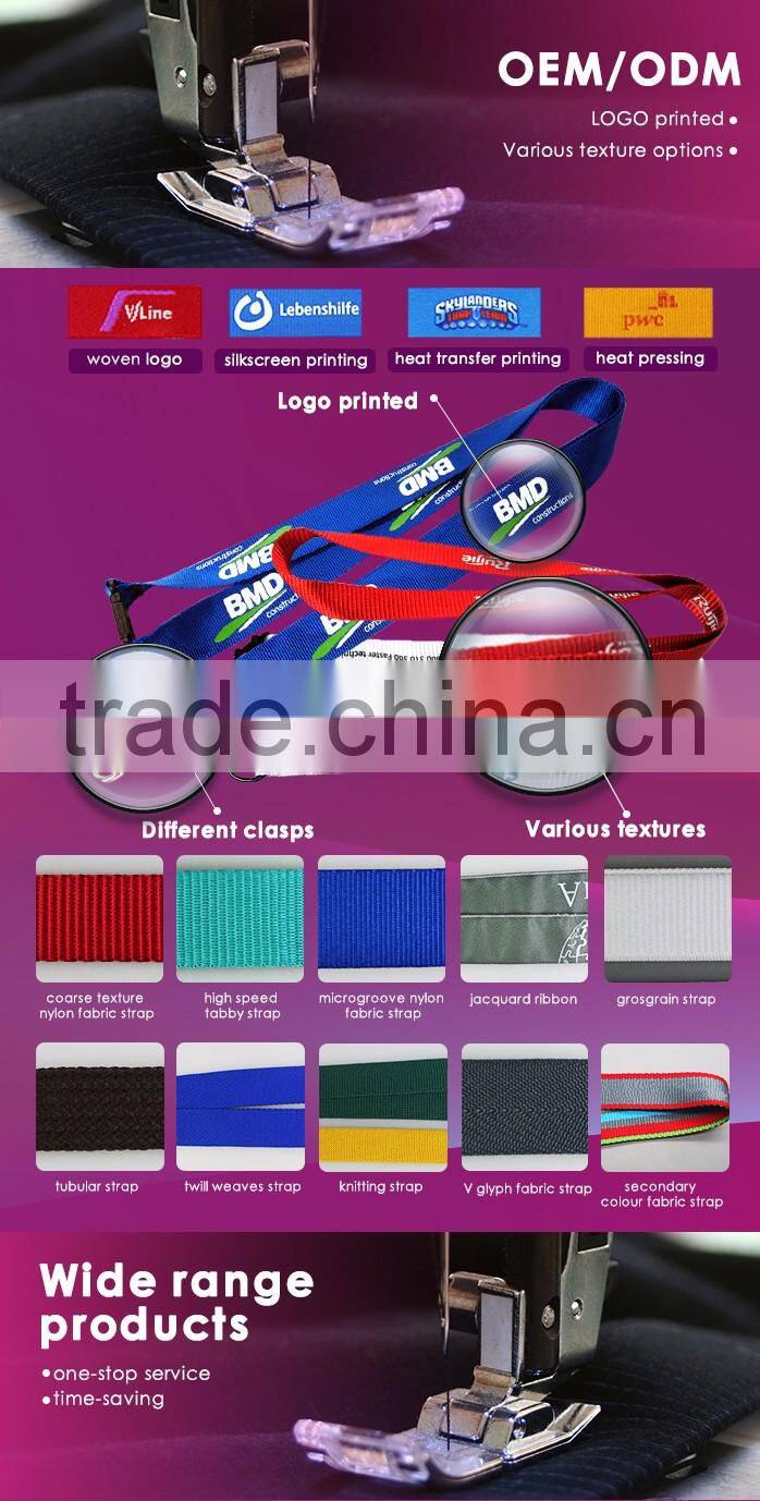 Woven Logo Hook Adjustable Lanyard Cheap Printed Lanyards