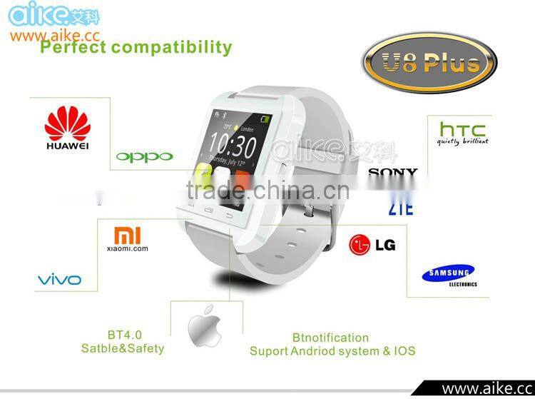 2016 New Bluetooth Smart Watch U8 Plus U Watch for Samsung S4 HTC LG Huawei Android Phone Smartphone Sync Call Remote shutter