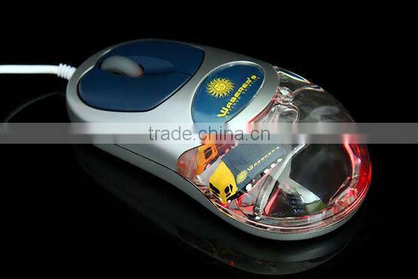 usb wired computer mouse with aqua and floater inside