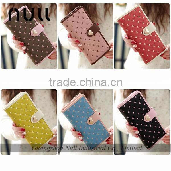 Wholesale cheap women pu leather wallet with cell phone pocket