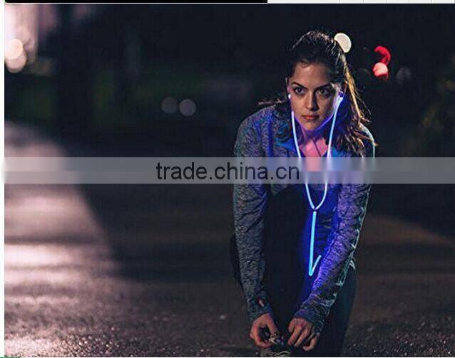 Factory supply EL glowing earphone with mini jack micophone